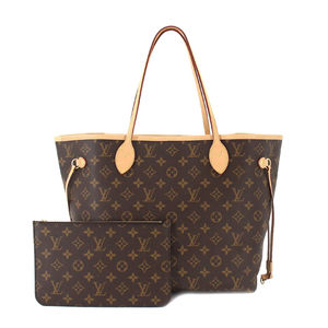 Louis Vuitton Monogram Neverfull MM Tote Bag Brown Gold Hardware
